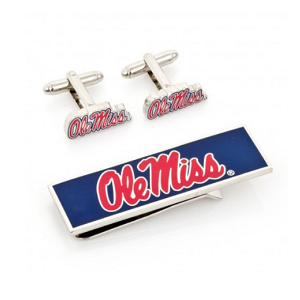 Ole Miss University Rebels Cufflinks and Money Clip Gift Set